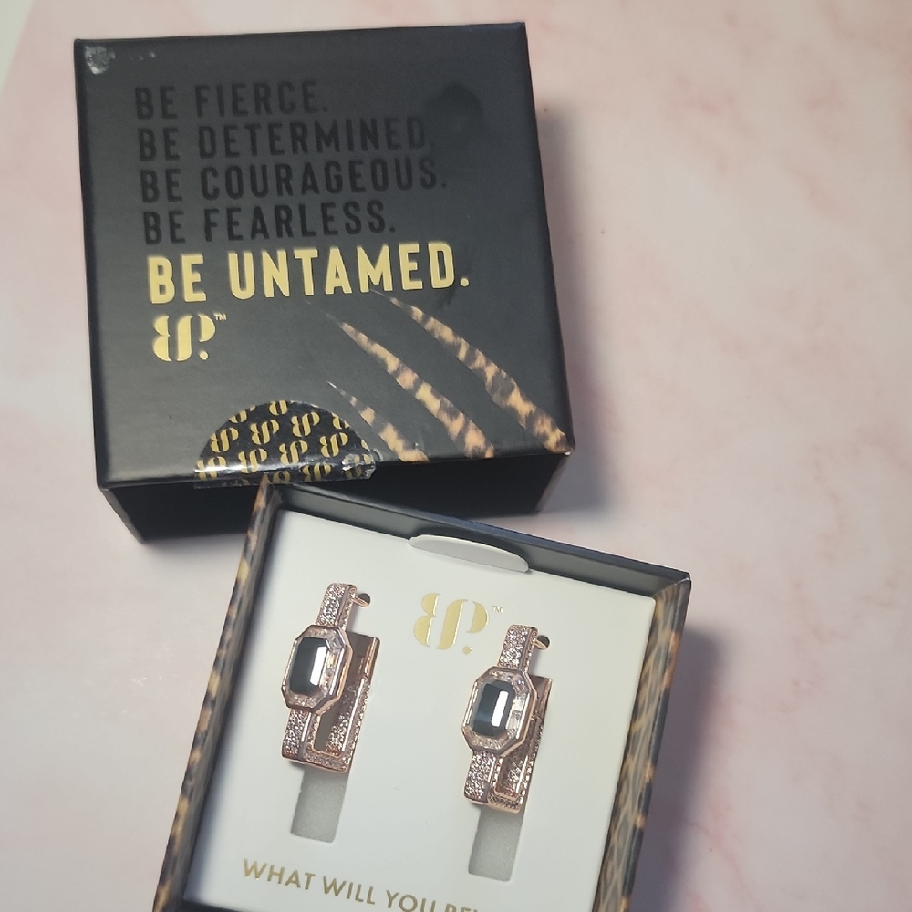 Rose Gold Geometric Crystal Drop Earrings - Be Untamed